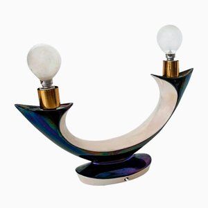 Lámpara escultural de cerámica iridiscente de Verceram