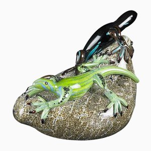 Lizard on a Stone in Glass from VGnewtrend, Italy