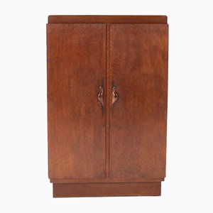 Art Deco Amsterdam School Burlwood Armoire von 't Woonhuys Amsterdam