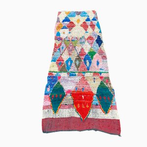 Large Vintage Berber Colorful Boucherouite Carpet