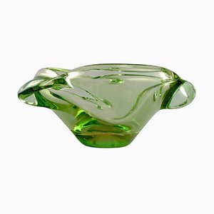 Mundgeblasene Grüne Murano Glasschale, 1960er