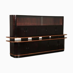 Mueble italiano de chapa de madera teñida, años 40