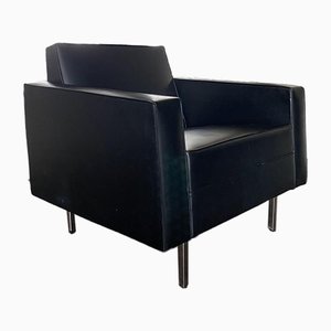 Moderner Sessel in Schwarz & Chrom, 1950er