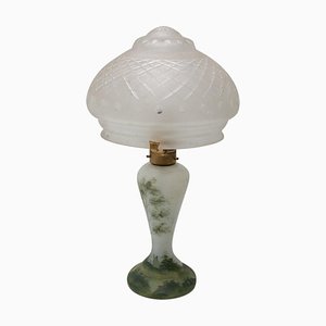 Lámpara de mesa Art Déco de vidrio, Bohemia, años 30