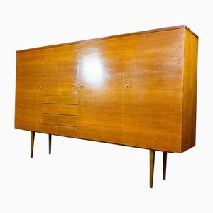 Credenza alta Mid-Century marrone, anni '60