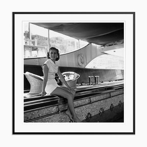 Tina Onassis Only Silver Fibre Gelatin Print Framed in Black by Slim Aarons