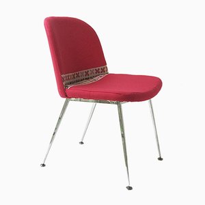 Gewellter Stuhl aus rosafarbener Wolle, 1960er