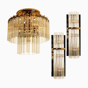 Handblown Glass rods chandelier by Gaetano Sciolari for Lightolier Handblown Glass rods chandelier by Gaetano Sciolari for Lightolier
