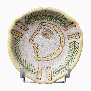 Dekorative italienische Mid-Century Schale aus Keramik von Guido Gambone, 1950er