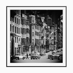 Boston Street Scene Silver Fibre Gelatin Print Framed in Black by Slim Aarons