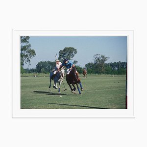 Argentine Polo Match Oversize C Print Framed in White by Slim Aarons