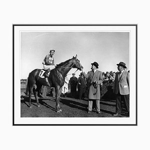 Belmont Winner Silver Fibre Gelatin Print Framed in Black by Slim Aarons