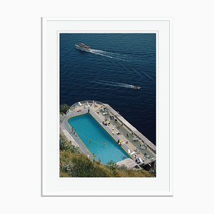 Belvedere Pool Oversize C Print Framed in White by Slim Aarons