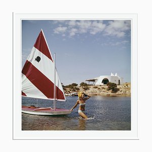 Bettina Graziani Oversize C Print Framed in White by Slim Aarons