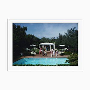 California Garden Party Oversize C Print Encadré en Blanc par Slim Aarons