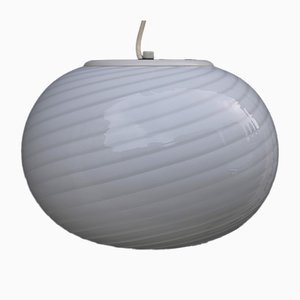Spiral White Egg Ceiling Lamp from De Majo, 1970s