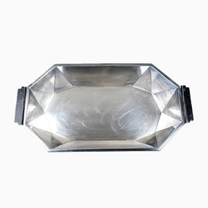 Vassoio vintage Art Deco con manici in ebano di WMF