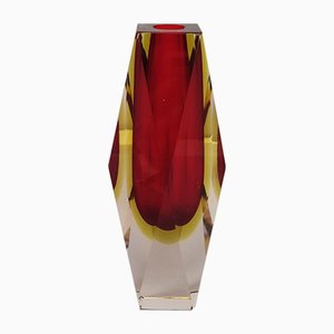 Rote Vase von Flavio Poli für Seguso, 1960er