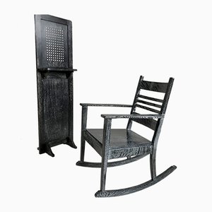 Set of Rocking Chair & Travel Confessional from Baker and Co, 1930s
