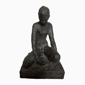 Crouching Male Nude Sculpture by Gustav Hagemann, 1933