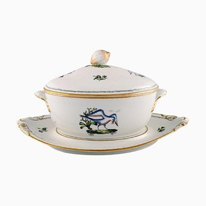 Large Royal Copenhagen Lidded Tureen with Saucer in Hand-Painted Porcelain