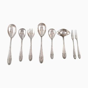F&K Serving Parts in Plated Silver, 1930s, Set of 8