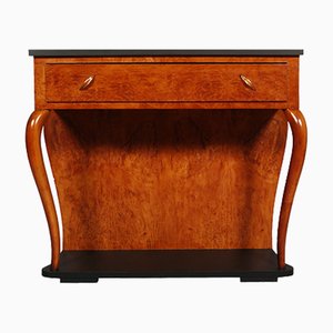 Art Deco Italian Blonde Walnut Console Table from Gaetano Borsani, 1920s