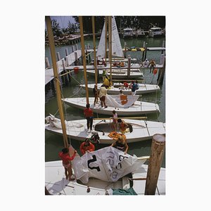 Freeport Yachts Oversize C Print Framed in Black by Slim Aarons