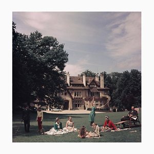 French Stately Home Oversize C Print Framed in Black by Slim Aarons