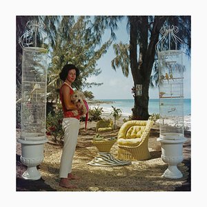 Gloria Schiff Oversize C Print Framed in White by Slim Aarons