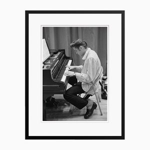 Elvis At the Piano Archival Pigment Print Framed in Black by Phillip Harrington