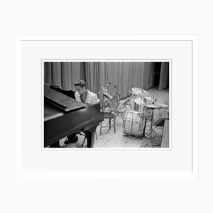 Elvis At the Piano Archival Pigment Print Framed in White by Phillip Harrington