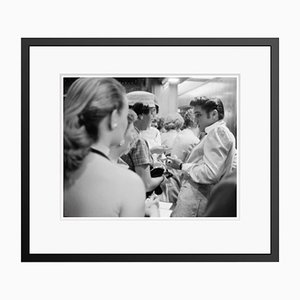 Elvis With Fans Archival Pigment Print Framed in Black by Phillip Harrington
