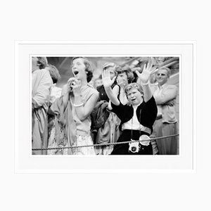 Hysterical Elvis Fans Archival Pigment Print Framed in White by Phillip Harrington