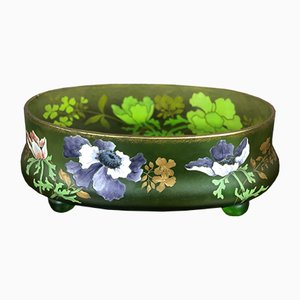 Cut Glass Bowl with Flower Decorations, 1920s