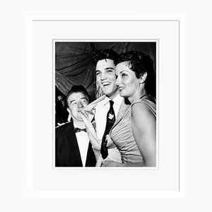 Imprimé Pigmentaire Lou Costello, Elvis Presley & Jane Russell Encadrée en Blanc