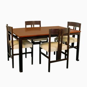 Dining Table & Chairs Set by Angelo Mangiarotti, 1960s, Set of 5