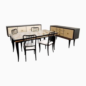 Dining Room Set by Paolo Buffa for La Permanente Mobili Cantù, 1940s, Set of 8