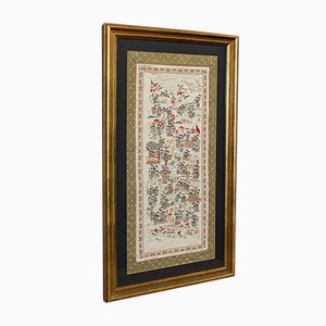 Antique Framed Silk Panel