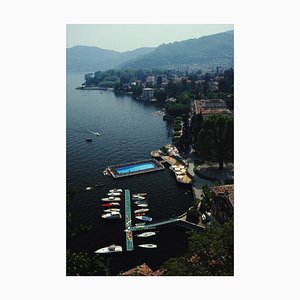 Hotel on Lake Como Oversize C Print Framed in White by Slim Aarons