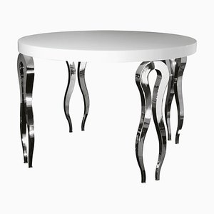 Italian High Round Table Silhouette in Wood and Steel from VGnewtrend