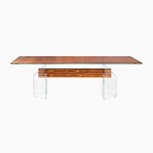 Mesa Parigi italiana de vidrio y Bois De Rose de VGnewtrend