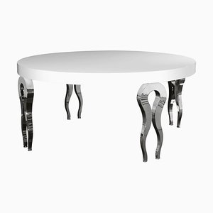 Italian Round Table Silhouette in Wood and Steel from VGnewtrend
