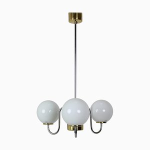 Mid-Century Glass Chandelier from Lidokov, 1960s