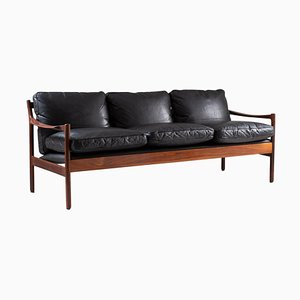 Mid-Century Scandinavian Rosewood & Leather Sofa by Torbjørn Afdal, 1960s