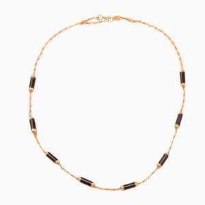 Halskette in Gold und Onyx, 1970er