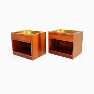 Rosewood & Metal Planters, 1960s, Set of 2