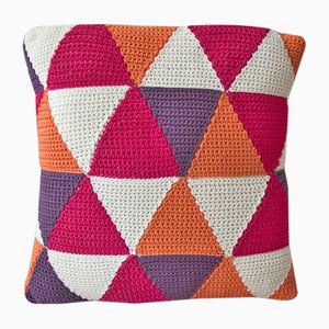 Coussin Triangles Forts Rose de Com Raiz