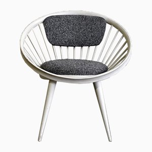 Grey & White Circle Chair by Yngve Ekstrom for Swedese, 1960s