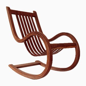 Rocking Chair Vintage en Palissandre Tropical par Salvador Vidal